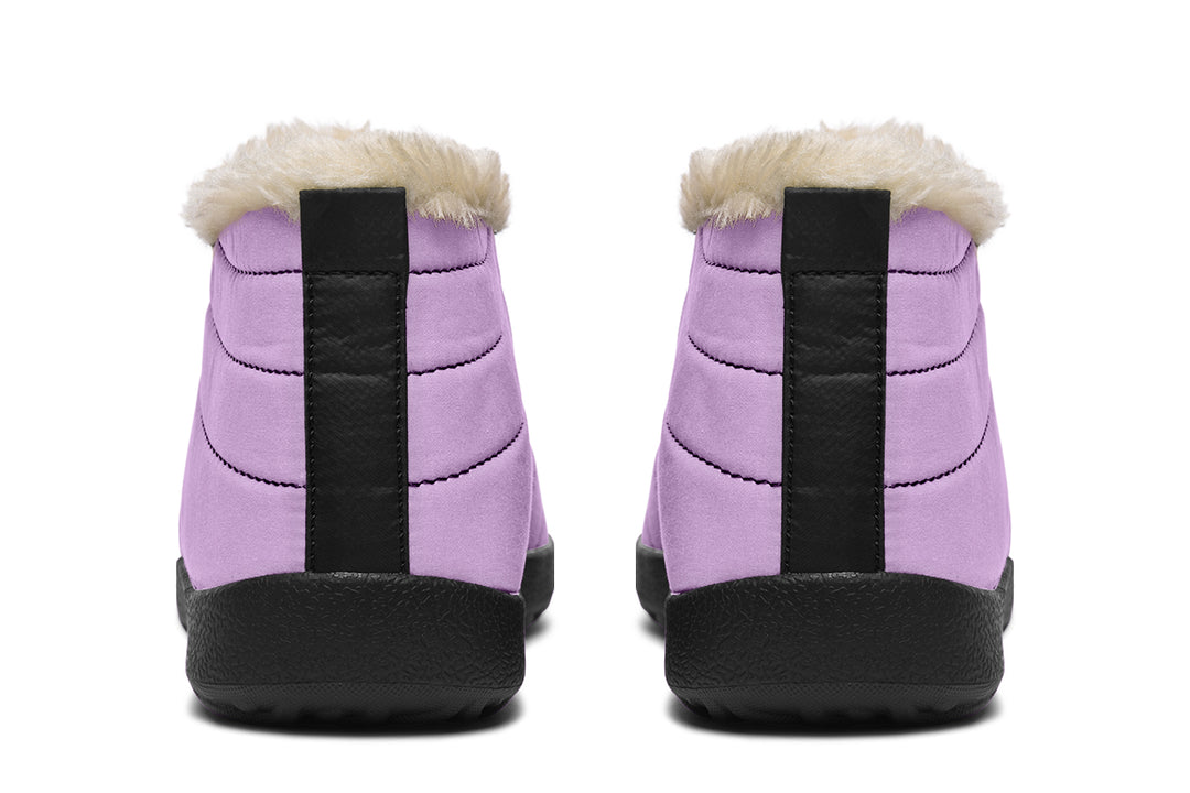 Digital Lavender Winter Sneakers - Warm & Easy Slip-On Shoes Lined with Vegan Wool with Anti-Slip Soles