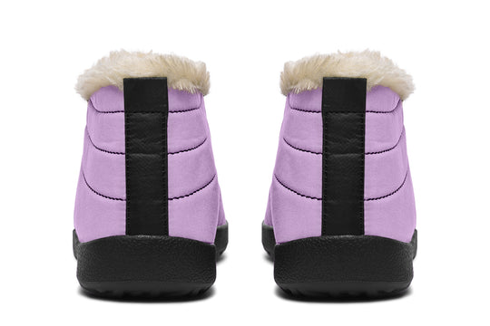 Digital Lavender Winter Sneakers - Warm & Easy Slip-On Shoes Lined with Vegan Wool with Anti-Slip Soles