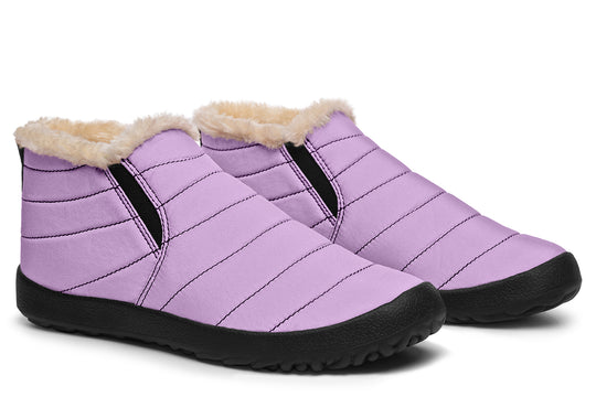 Digital Lavender Winter Sneakers - Warm & Easy Slip-On Shoes Lined with Vegan Wool with Anti-Slip Soles