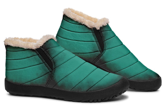 Enchanted Emerald Winter Sneakers - Warm & Easy Slip-On Shoes Lined with Vegan Wool with Anti-Slip Soles