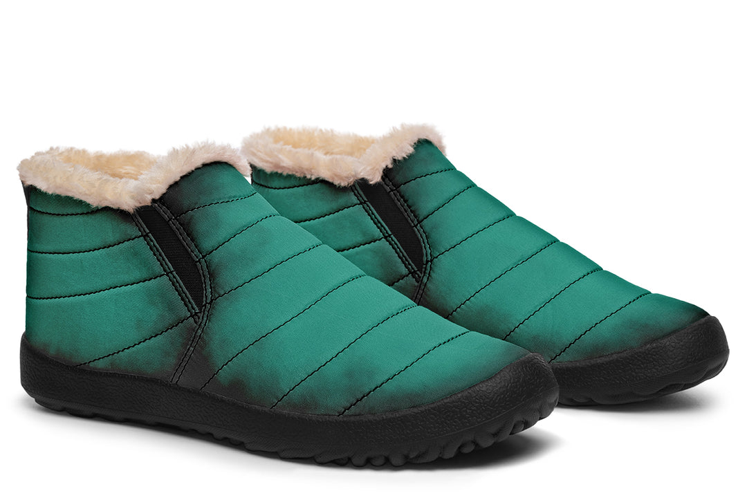 Enchanted Emerald Winter Sneakers - Warm & Easy Slip-On Shoes Lined with Vegan Wool with Anti-Slip Soles