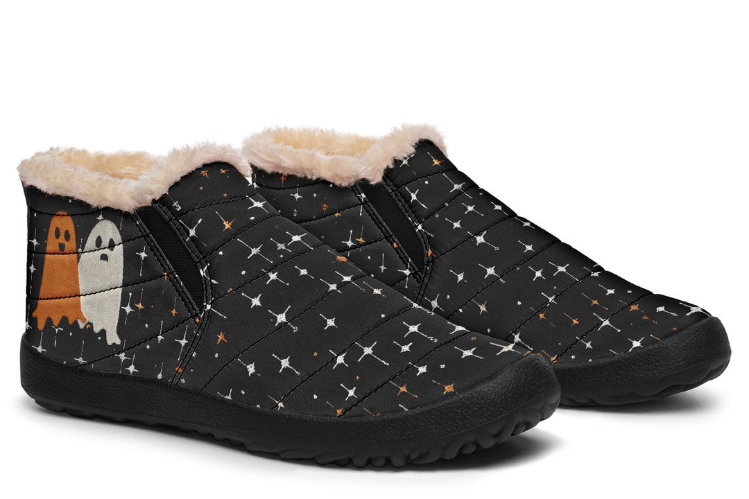 Ghost Besties Winter Sneakers - Warm & Easy Slip-On Shoes Lined with Vegan Wool with Anti-Slip Soles