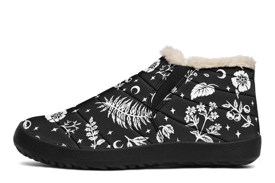 Green Witch Winter Sneakers - Warm & Easy Slip-On Shoes Lined with Vegan Wool with Anti-Slip Soles