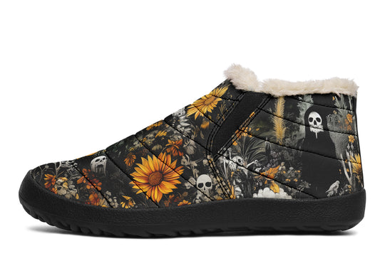 Grim’s Harvest Winter Sneakers - Warm & Easy Slip-On Shoes Lined with Vegan Wool with Anti-Slip Soles