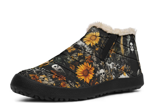 Grim’s Harvest Winter Sneakers - Warm & Easy Slip-On Shoes Lined with Vegan Wool with Anti-Slip Soles