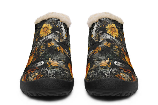 Grim’s Harvest Winter Sneakers - Warm & Easy Slip-On Shoes Lined with Vegan Wool with Anti-Slip Soles