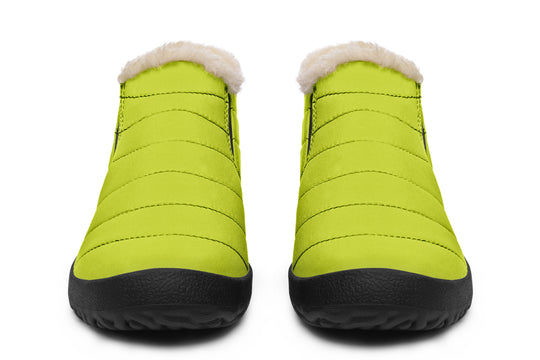 Lime Punch Winter Sneakers - Warm & Easy Slip-On Shoes Lined with Vegan Wool with Anti-Slip Soles