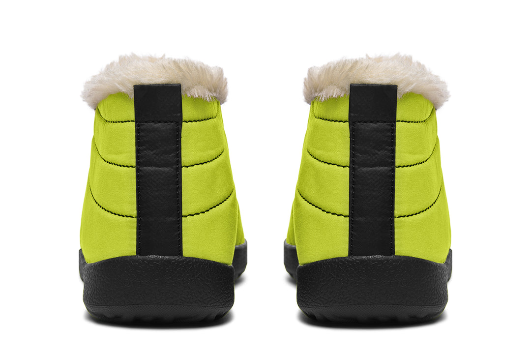 Lime Punch Winter Sneakers - Warm & Easy Slip-On Shoes Lined with Vegan Wool with Anti-Slip Soles