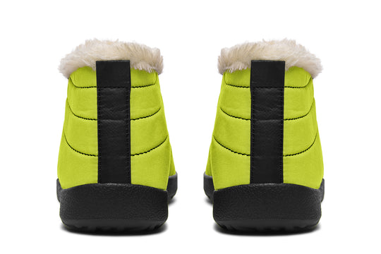 Lime Punch Winter Sneakers - Warm & Easy Slip-On Shoes Lined with Vegan Wool with Anti-Slip Soles