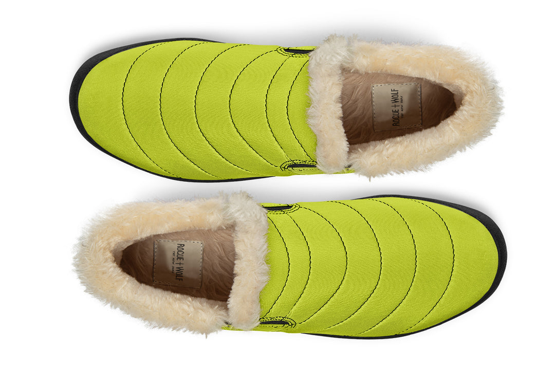 Lime Punch Winter Sneakers - Warm & Easy Slip-On Shoes Lined with Vegan Wool with Anti-Slip Soles