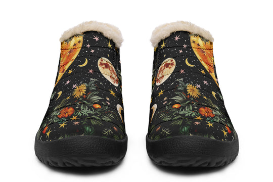 Lunar Meadow Winter Sneakers - Warm & Easy Slip-On Shoes Lined with Vegan Wool with Anti-Slip Soles