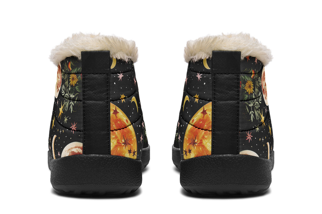 Lunar Meadow Winter Sneakers - Warm & Easy Slip-On Shoes Lined with Vegan Wool with Anti-Slip Soles