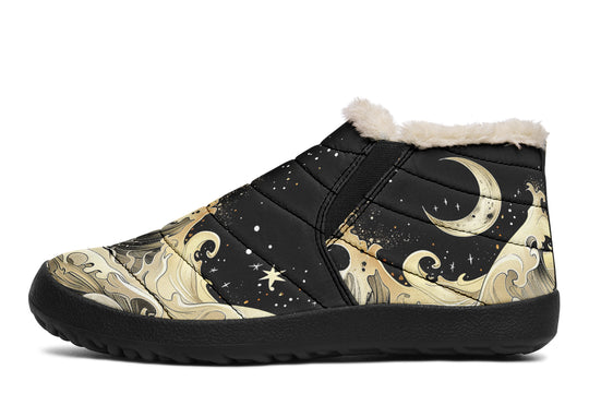 Lunar Tide Winter Sneakers - Warm & Easy Slip-On Shoes Lined with Vegan Wool with Anti-Slip Soles