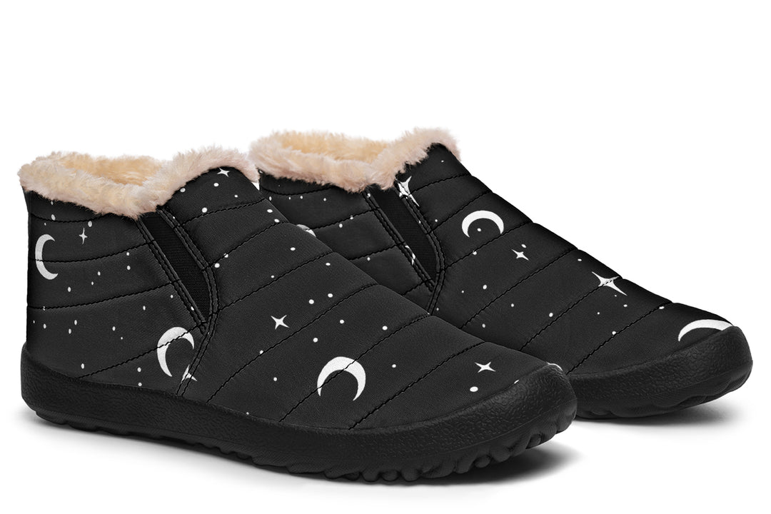 MoonDust Winter Sneakers - Warm & Easy Slip-On Shoes Lined with Vegan Wool with Anti-Slip Soles