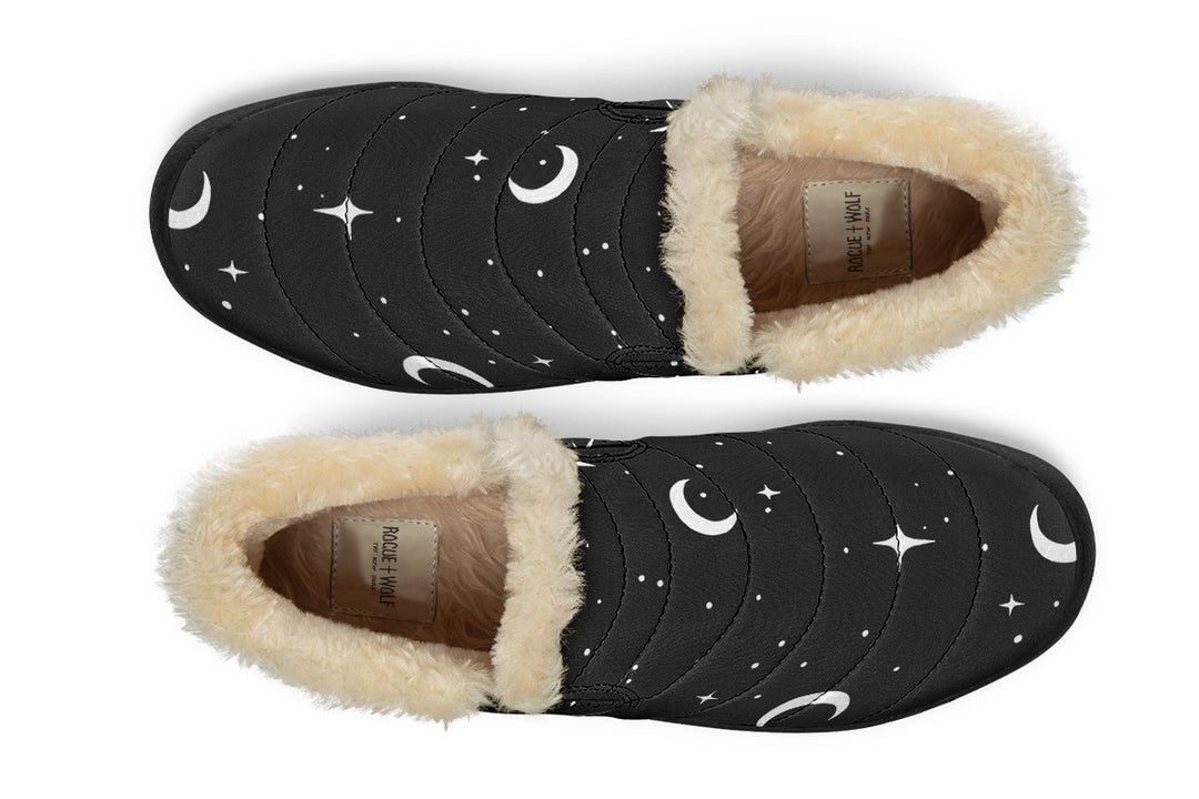 MoonDust Winter Sneakers - Warm & Easy Slip-On Shoes Lined with Vegan Wool with Anti-Slip Soles