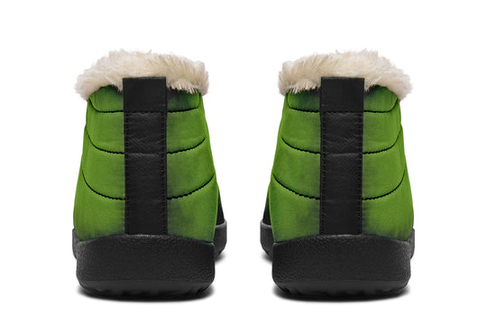 Mystic Moss Winter Sneakers - Warm & Easy Slip-On Shoes Lined with Vegan Wool with Anti-Slip Soles