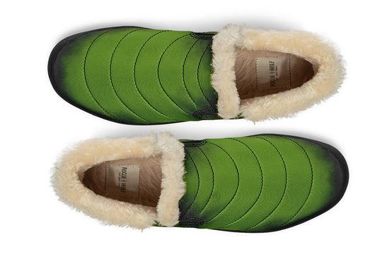 Mystic Moss Winter Sneakers - Warm & Easy Slip-On Shoes Lined with Vegan Wool with Anti-Slip Soles