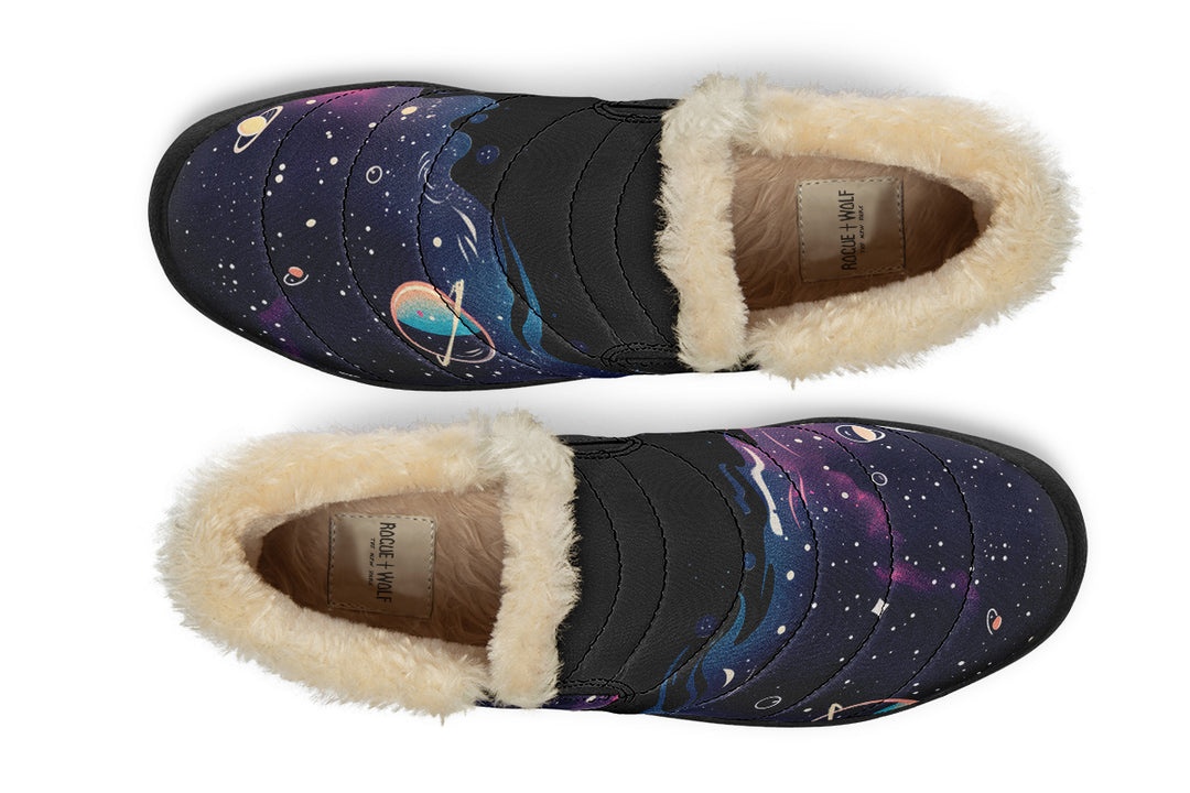 Nebula Winter Sneakers - Warm & Easy Slip-On Shoes Lined with Vegan Wool with Anti-Slip Soles