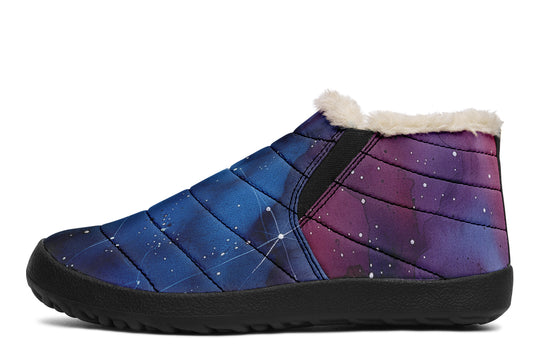 Night Winter Sneakers - Warm & Easy Slip-On Shoes Lined with Vegan Wool with Anti-Slip Soles