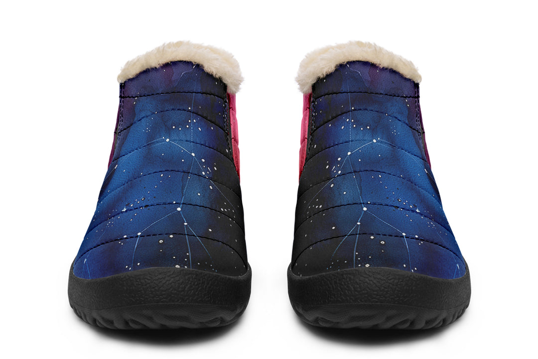 Night Winter Sneakers - Warm & Easy Slip-On Shoes Lined with Vegan Wool with Anti-Slip Soles