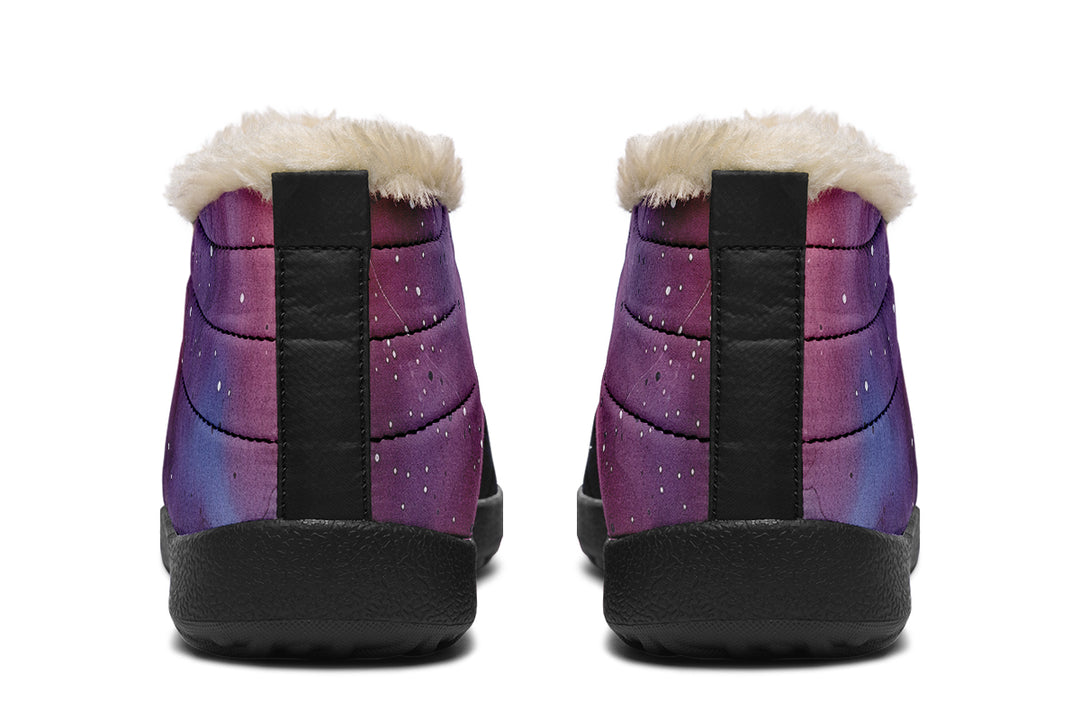 Night Winter Sneakers - Warm & Easy Slip-On Shoes Lined with Vegan Wool with Anti-Slip Soles