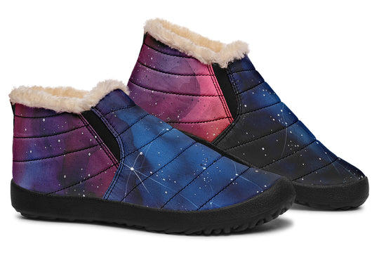 Night Winter Sneakers - Warm & Easy Slip-On Shoes Lined with Vegan Wool with Anti-Slip Soles