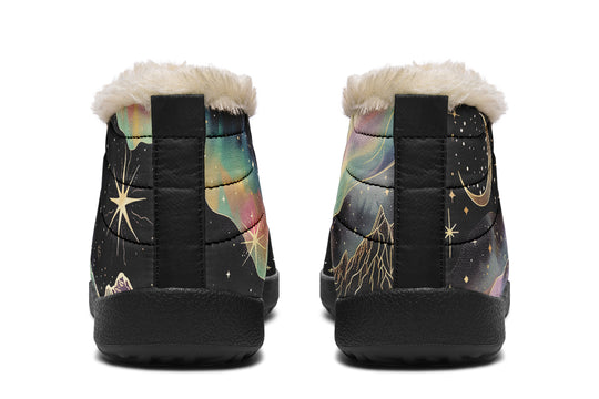 Northern Lights Winter Sneakers - Warm & Easy Slip-On Shoes Lined with Vegan Wool with Anti-Slip Soles