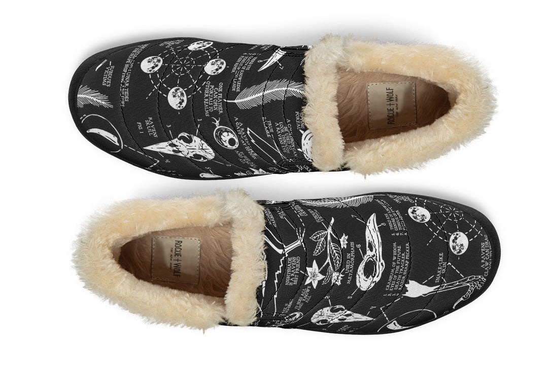 Raven Study Winter Sneakers - Warm & Easy Slip-On Shoes Lined with Vegan Wool with Anti-Slip Soles