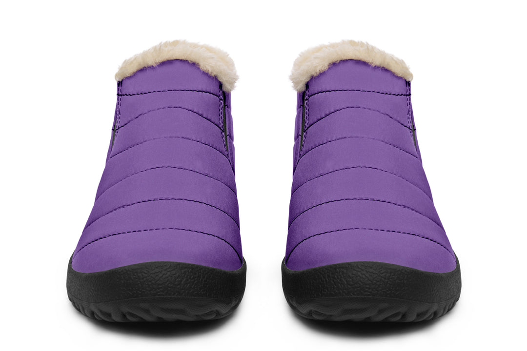 Retro Violet Winter Sneakers - Warm & Easy Slip-On Shoes Lined with Vegan Wool with Anti-Slip Soles