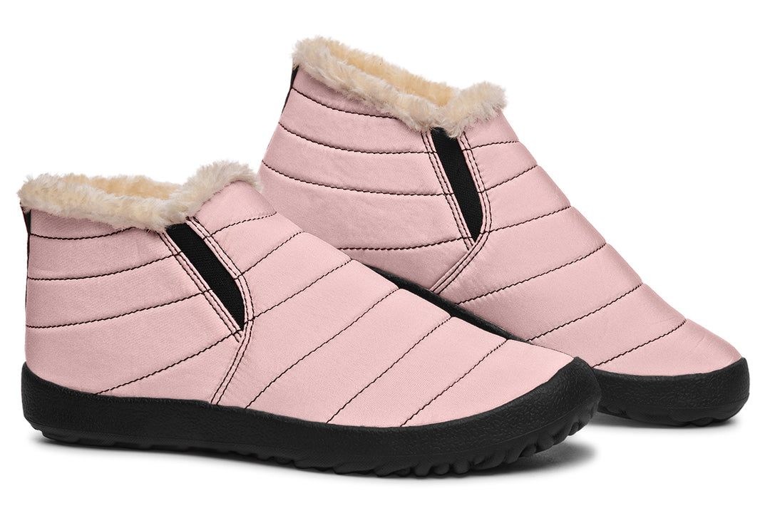 Rose Quartz Winter Sneakers - Warm & Easy Slip-On Shoes Lined with Vegan Wool with Anti-Slip Soles