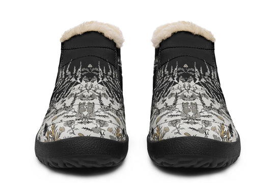 Shadow Ferns Winter Sneakers - Warm & Easy Slip-On Shoes Lined with Vegan Wool with Anti-Slip Soles