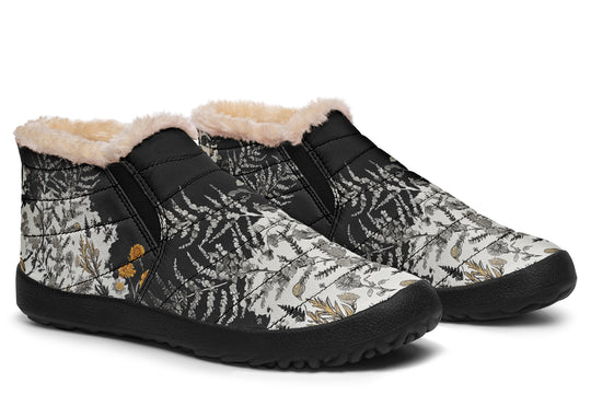 Shadow Ferns Winter Sneakers - Warm & Easy Slip-On Shoes Lined with Vegan Wool with Anti-Slip Soles