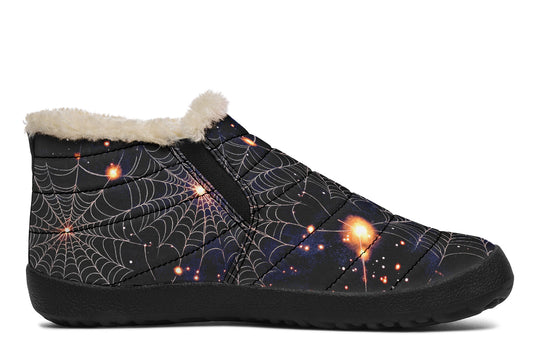 Spiderweb Winter Sneakers - Warm & Easy Slip-On Shoes Lined with Vegan Wool with Anti-Slip Soles