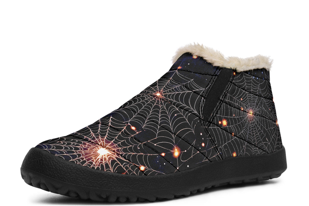 Spiderweb Winter Sneakers - Warm & Easy Slip-On Shoes Lined with Vegan Wool with Anti-Slip Soles