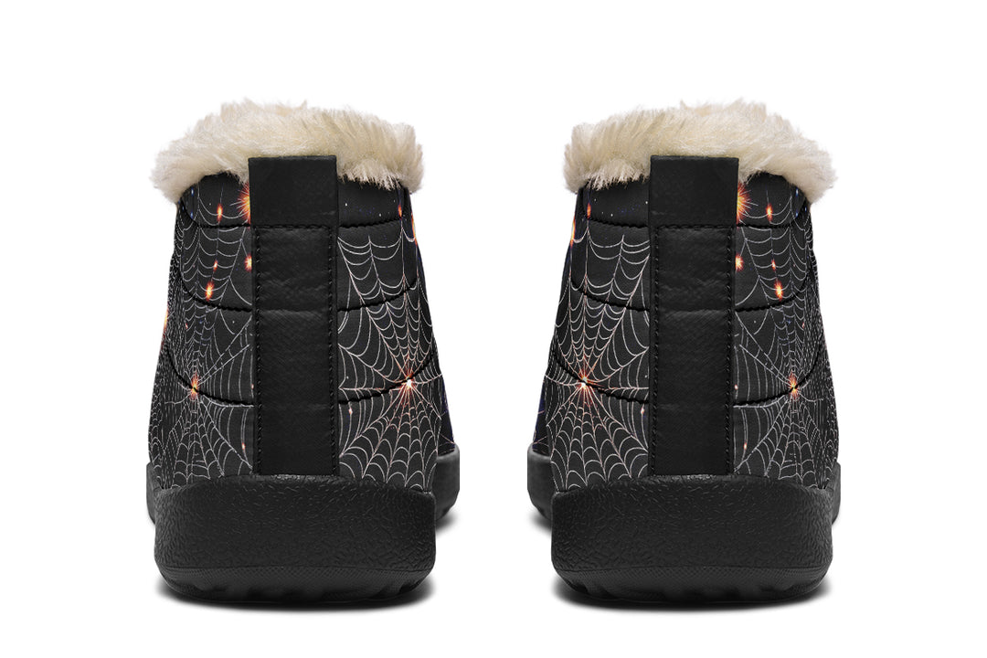 Spiderweb Winter Sneakers - Warm & Easy Slip-On Shoes Lined with Vegan Wool with Anti-Slip Soles