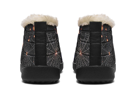 Spiderweb Winter Sneakers - Warm & Easy Slip-On Shoes Lined with Vegan Wool with Anti-Slip Soles