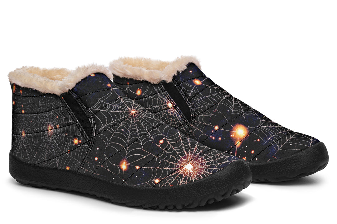 Spiderweb Winter Sneakers - Warm & Easy Slip-On Shoes Lined with Vegan Wool with Anti-Slip Soles