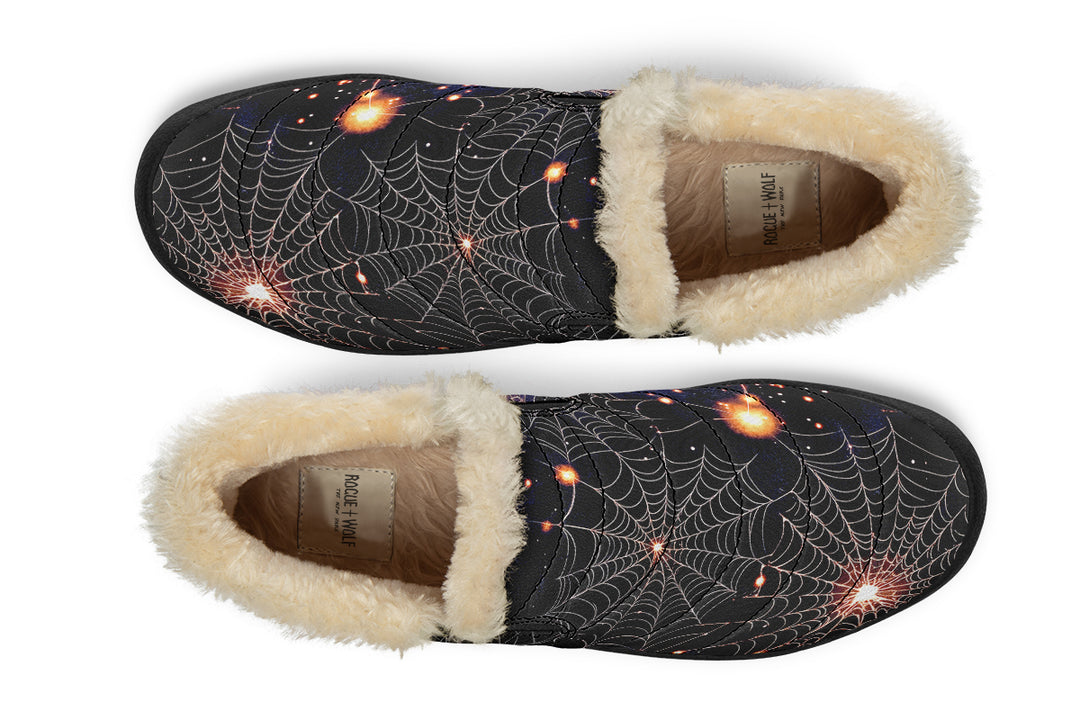 Spiderweb Winter Sneakers - Warm & Easy Slip-On Shoes Lined with Vegan Wool with Anti-Slip Soles