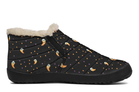 Spooky Soirée Winter Sneakers - Warm & Easy Slip-On Shoes Lined with Vegan Wool with Anti-Slip Soles