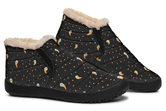 Spooky Soirée Winter Sneakers - Warm & Easy Slip-On Shoes Lined with Vegan Wool with Anti-Slip Soles