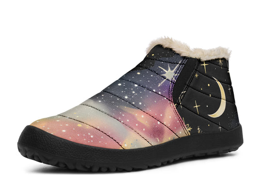 Starlit Wanderer Winter Sneakers - Warm & Easy Slip-On Shoes Lined with Vegan Wool with Anti-Slip Soles