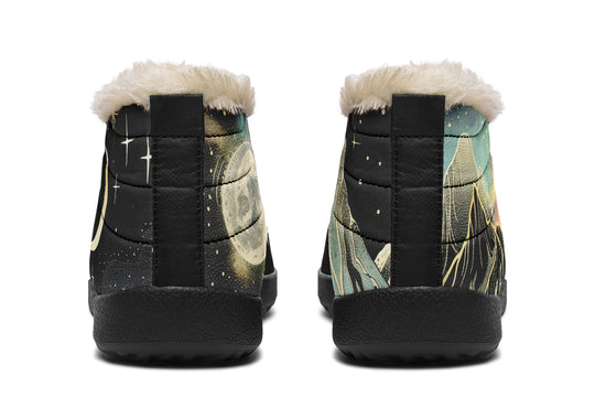 Starlit Wanderer Winter Sneakers - Warm & Easy Slip-On Shoes Lined with Vegan Wool with Anti-Slip Soles