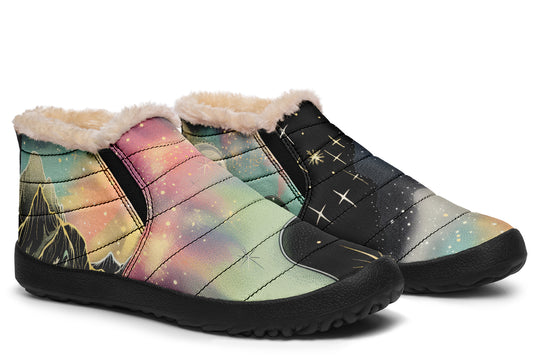 Starlit Wanderer Winter Sneakers - Warm & Easy Slip-On Shoes Lined with Vegan Wool with Anti-Slip Soles