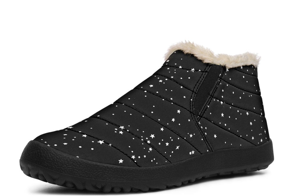 Starry Night Winter Sneakers - Warm & Easy Slip-On Shoes Lined with Vegan Wool with Anti-Slip Soles