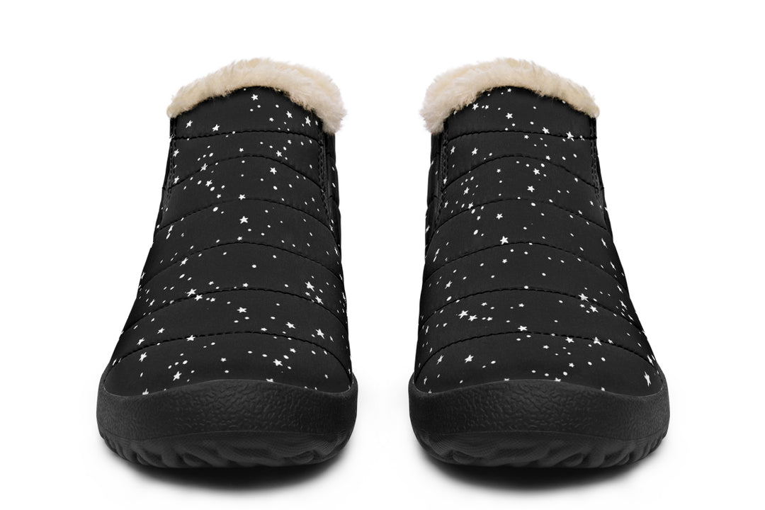 Starry Night Winter Sneakers - Warm & Easy Slip-On Shoes Lined with Vegan Wool with Anti-Slip Soles