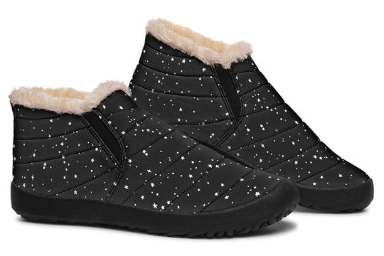 Starry Night Winter Sneakers - Warm & Easy Slip-On Shoes Lined with Vegan Wool with Anti-Slip Soles