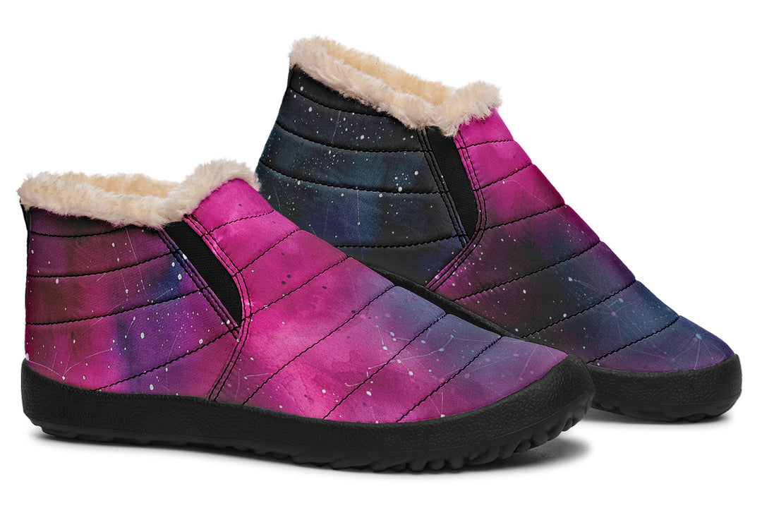 Supernova Winter Sneakers - Warm & Easy Slip-On Shoes Lined with Vegan Wool with Anti-Slip Soles