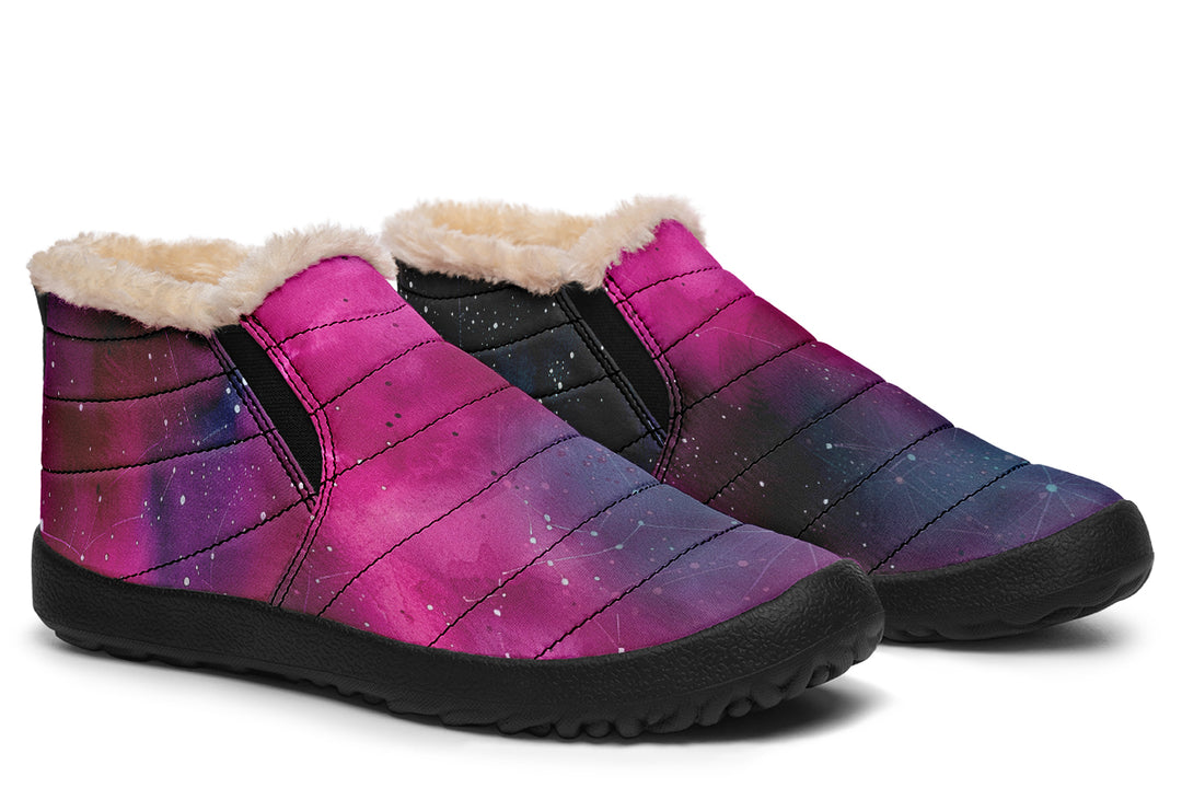 Supernova Winter Sneakers - Warm & Easy Slip-On Shoes Lined with Vegan Wool with Anti-Slip Soles