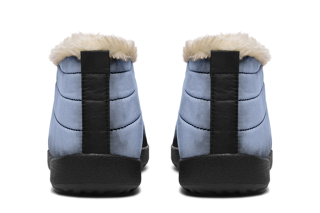 Twilight Blue Winter Sneakers - Warm & Easy Slip-On Shoes Lined with Vegan Wool with Anti-Slip Soles