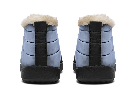 Twilight Blue Winter Sneakers - Warm & Easy Slip-On Shoes Lined with Vegan Wool with Anti-Slip Soles